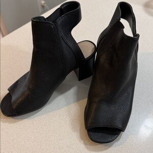 Elegant Black Women's Peep-Toe Ankle Boots